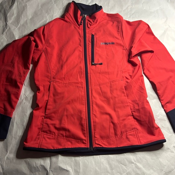 Patagonia Womens All Free Jacket Softshell Jacket Full Zip Red Blue Size S - Picture 1 of 7